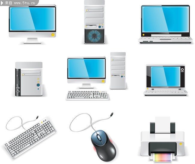 電腦相關(guān)設(shè)備設(shè)計(jì)矢量圖及其在計(jì)算機(jī)與配件中的應(yīng)用